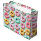 Lekkere crème-donuts blauw groot cadeauzakje (Achterkant Gekanteld)