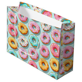 Lekkere crème-donuts blauw groot cadeauzakje