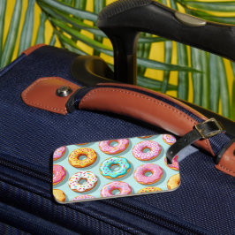 Lekkere crèmedonuts blauw bagagelabel