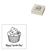Lekkere Cupcake met Glazuur Aangepaste Tekst Rubberstempel (Gestempeld)