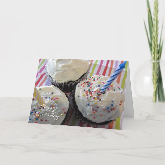 Lekkere Cupcakes Verjaardag Kaart (Voorkant)