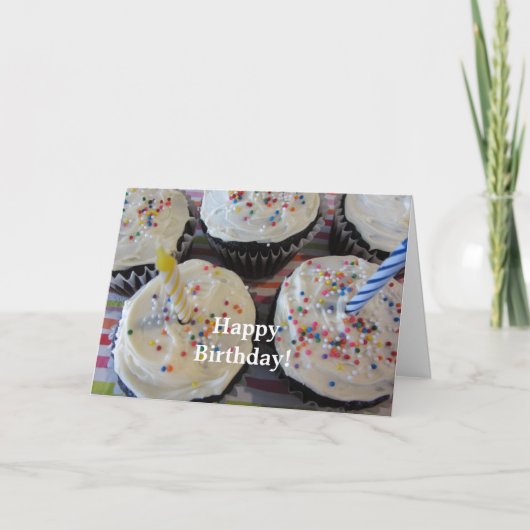 Lekkere Cupcakes Verjaardag Kaart (Voorkant)