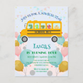 Lekkere dinosaurus schoolbus verjaardagsfeestje do briefkaart (Voorkant)