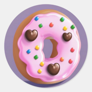 Lekkere donut ronde sticker