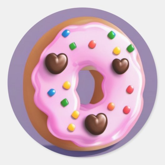 Lekkere donut ronde sticker (Voorkant)