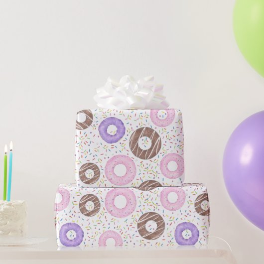 Lekkere Donuts op Witte Inpakpapier (Feestgeschenken)