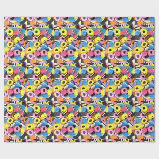 Lekkere drop snoepjes allerlei kleuren snoepgoed cadeaupapier (Vlak)