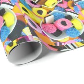 Lekkere drop snoepjes allerlei kleuren snoepgoed cadeaupapier (Rol Hoek)