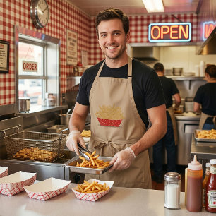 Lekkere Franse friet Retro Fast Food  Standaard Schort