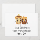 Lekkere Franse frietjes ik hou van jou aangepaste  Aankondiging (Voorkant / Achterkant)