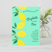 Lekkere Fruitige Cute Kids 1e Verjaardagsfeestje Kaart (Staand voorkant)