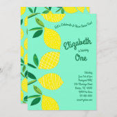 Lekkere Fruitige Cute Kids 1e Verjaardagsfeestje Kaart (Voorkant / Achterkant)