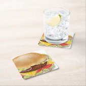 Lekkere hamburger of cheeseburger. kartonnen onderzetters (Insitu)