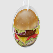 Lekkere hamburger of cheeseburger. ornament (voorkant)