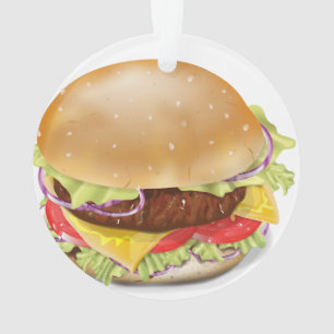 Lekkere hamburger of cheeseburger. ornament
