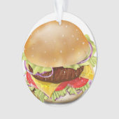 Lekkere hamburger of cheeseburger. ornament (voorkant)