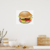 Lekkere hamburger of cheeseburger. poster (Keuken)