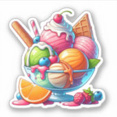 Lekkere ijsco Sundae Sticker (Voorkant)