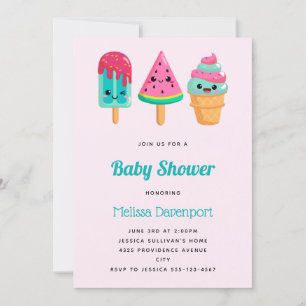 Lekkere Ijsdrie-eenheid Zomerstemming Baby Shower Kaart