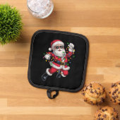 Lekkere Kerstman met Kerstverlichting Vakantie Pannenlap (Top down)