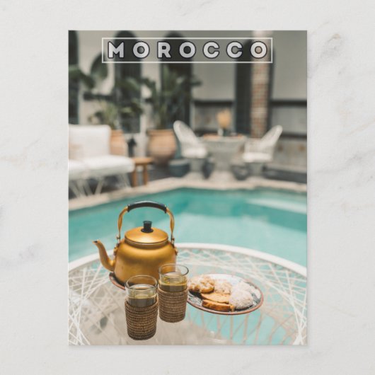 Lekkere Marokkaanse groene munt thee in Marrakech Briefkaart (Voorkant)