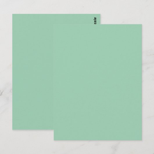 Lekkere Mintgroene Effen Kleur Briefkaart (Voorkant / Achterkant)