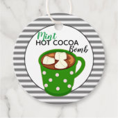 Lekkere munt hete cacao bom bedankjes labels (Voorkant)