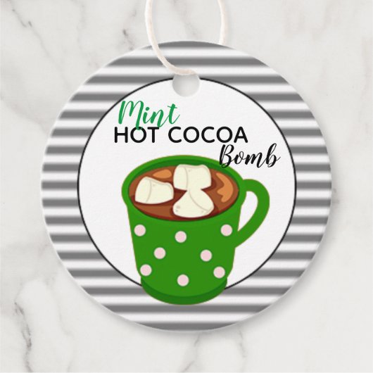 Lekkere munt hete cacao bom bedankjes labels (Voorkant)