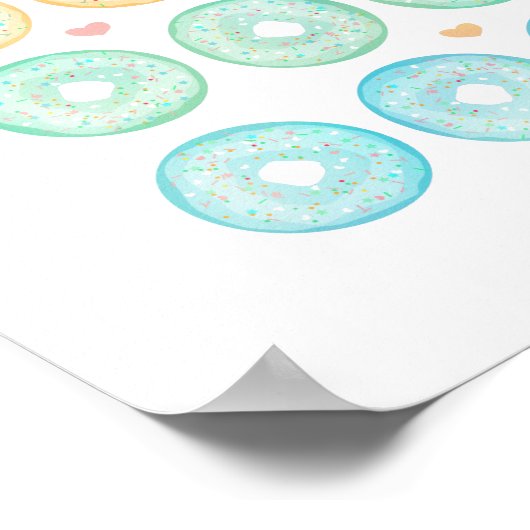 Lekkere Pastelkleurige Donuts Poster (Hoek)