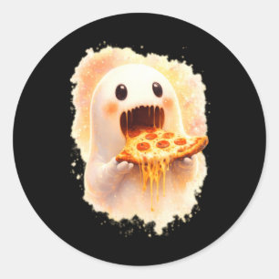 Lekkere Pizza Geest Eet Pizza Grappige Halloween E Ronde Sticker