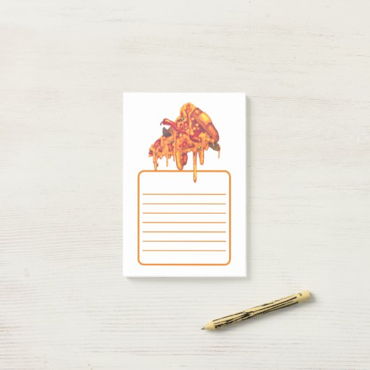 Lekkere pizza notities post-it® notes (Op bureau)