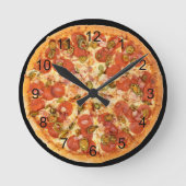 Lekkere Pizza Pepperoni Junk Food Keuken Ronde Klok (Voorkant)