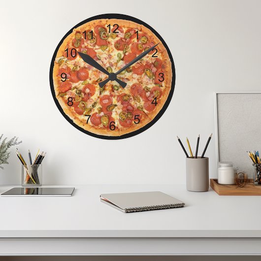 Lekkere Pizza Pepperoni Junk Food Keuken Ronde Klok