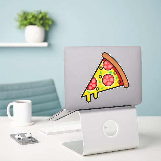 Lekkere pizzapunt sticker (Laptop op bureau)