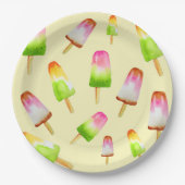 Lekkere regenboog popsicle party papieren bordje (Voorkant)