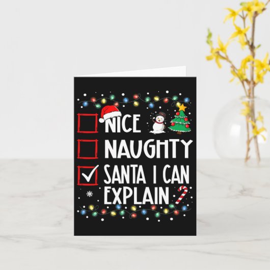 Lekkere Stoute Kerstman Ik Kan Kerst Familie Uitle Kaart (Gele Bloem)