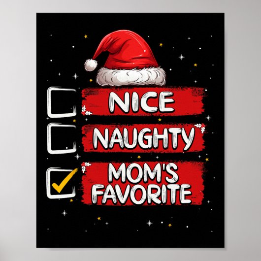 Lekkere stoute moeders favoriete kerstlijst Sinter Poster (Voorkant)