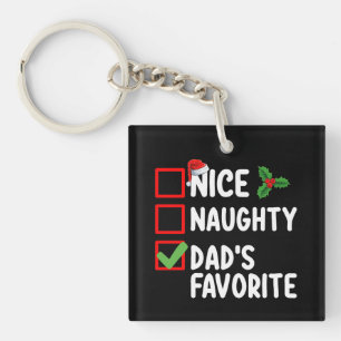 Lekkere Stoute Papa's Favoriete Kerstlijst Familie Sleutelhanger
