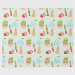 Lekkere Strawberry Matcha met Lint Cadeaupapier