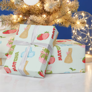 Lekkere Strawberry Matcha met Lint Cadeaupapier