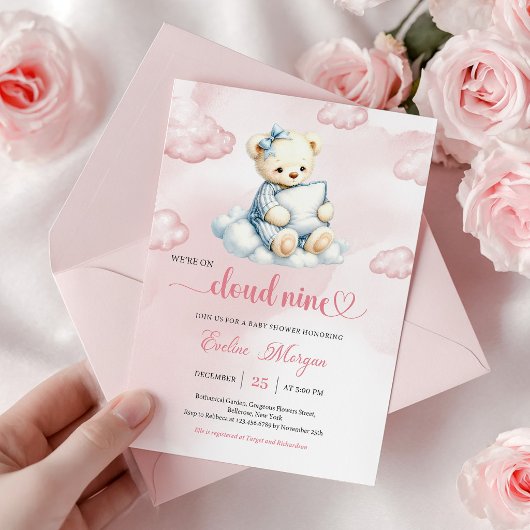 Lekkere Teddybeer Baby Shower Uitnodiging Cloud 9
