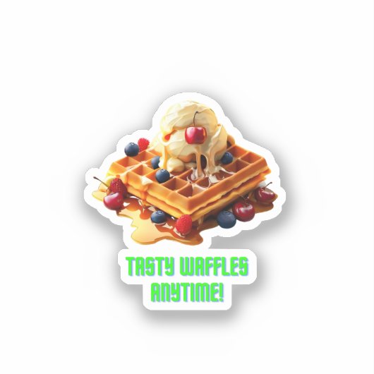 Lekkere wafel: Gouden en knapperige wafels Sticker (Voorkant)
