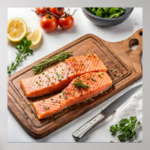 Lekkere zalm steak poster (Voorkant)