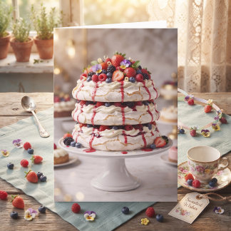 Lekkere Zoete Pavlova Cake | Gelukkig Verjaardag Kaart