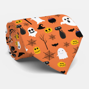 Lekkerige Halloween-symbolen klassiek kleurenpatro Stropdas