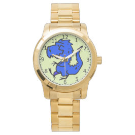 Lekkige wandblauwe dino horloge