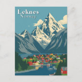 Leknes, Noorwegen Mountain Art Briefkaart (Voorkant)