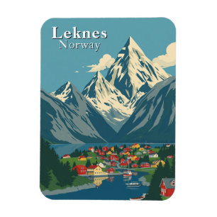 Leknes Noorwegen Mountain Travel Souvenir Magneet