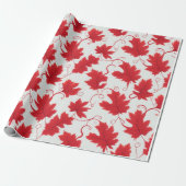 Lekpatroon van Vibrant Red Maple Cadeaupapier (Uitgerold)