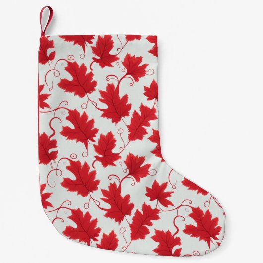 Lekpatroon van Vibrant Red Maple Kleine Kerstsok (Voorkant)